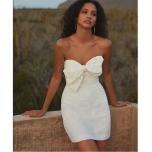 Anthropologie Hutch Eyelet Bow Strapless Dress NWT